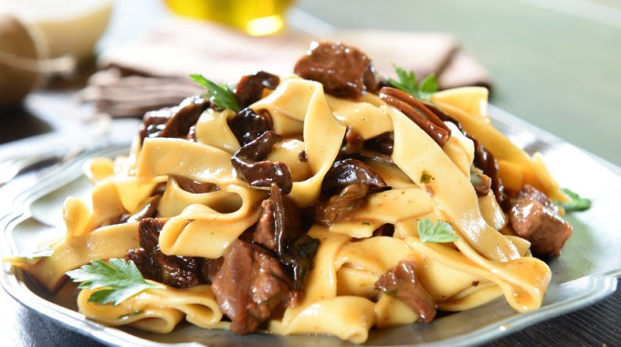 פסטה עם פטריות ופרגיות